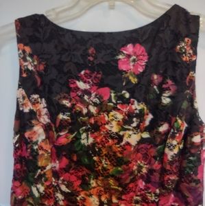 Tea length red and black sleeveless dress by Gabby Skye - size 10